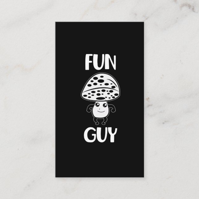 Funny Mushroom Collector Comedian Fun Guy Business Card (Front)