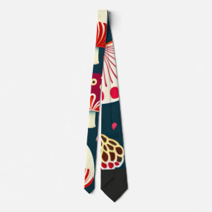 Funny mushroom Red White Watercolor Pattern Tie
