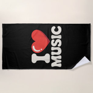 Funny Music Art for Men Women Music Teacher Themed Beach Towel