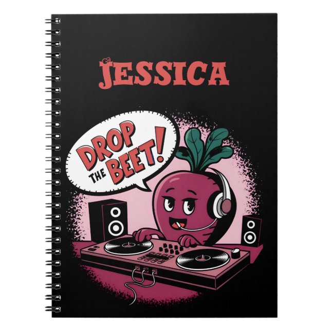 Funny Music Drop The Beet Notebook (Front)