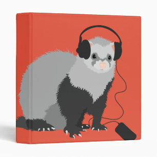 Funny Music Lover Ferret Binder