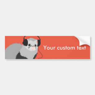 Funny Music Lover Ferret Bumper Sticker