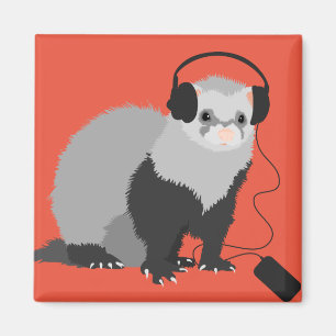 Funny Music Lover Ferret Magnet
