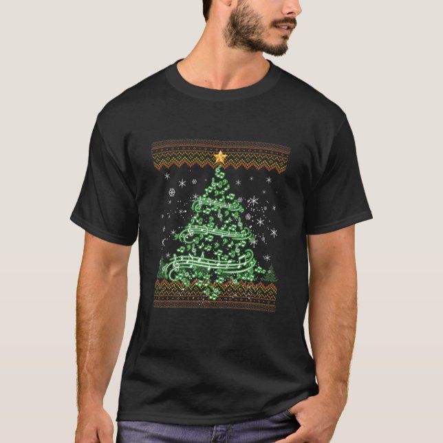 Funny Music Note Christmas Ugly Sweater Christmas (Front)