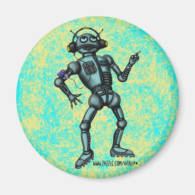 Funny music robot magnet design (Front)