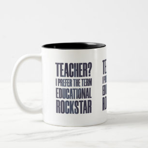 Funny Music Teacher - Educational Rockstar Two-Tone Coffee Mug