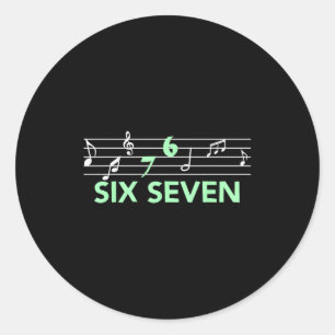 Funny Musical 67 Music Meme Slang Six Seven Music  Classic Round Sticker