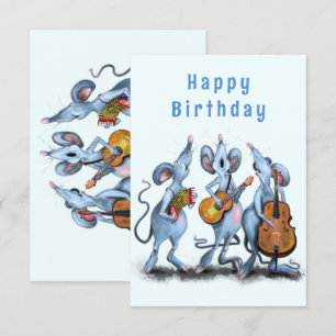 Funny Musical Mouse Band Carte d'anniversaire