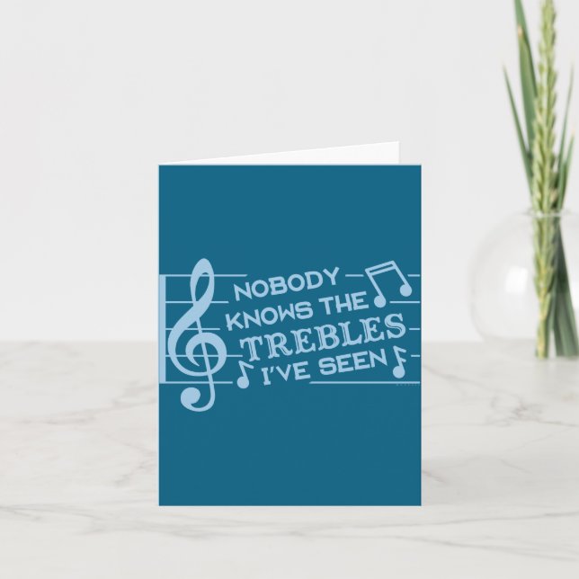 Funny Musicians Treble Joke Pun Music Teachers 2  Card (Front)