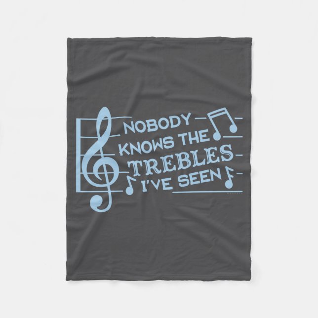 Funny Musicians Treble Joke Pun Music Teachers 2  Fleece Blanket (Front)