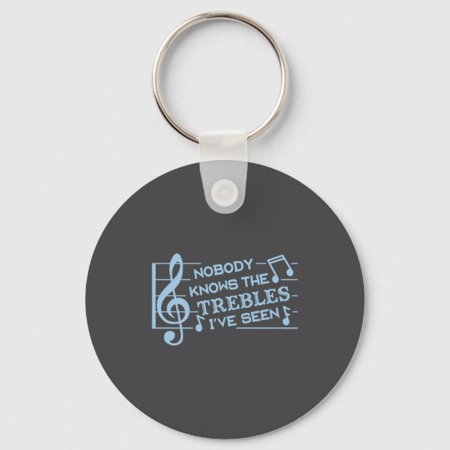 Funny Musicians Treble Joke Pun Music Teachers 2  Keychain (Front)