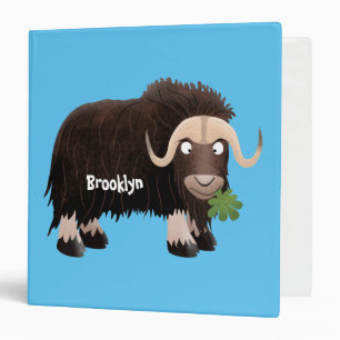 Funny musk ox cartoon illustration binder