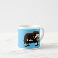 Funny musk ox cartoon illustration