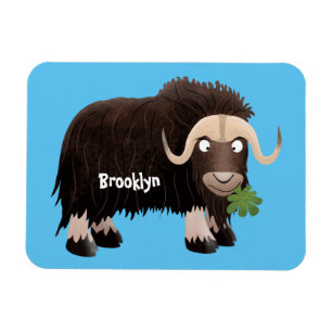 Funny musk ox cartoon illustration magnet