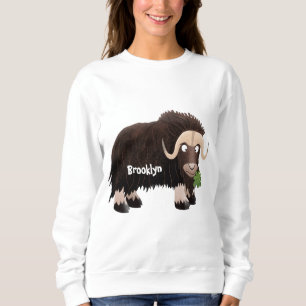 Funny musk ox cartoon illustration  sweatshirt