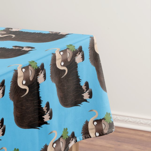 Funny musk ox cartoon illustration tablecloth (In Situ)