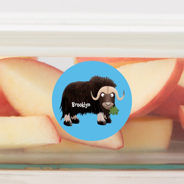 Funny musk ox cartoon personalized (Affixed)