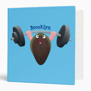 Funny mussel working out cartoon illustration  binder