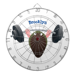 Funny mussel working out cartoon illustration dartboard