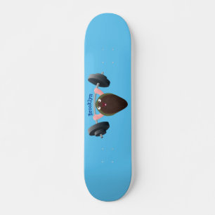 Funny mussel working out cartoon illustration skateboard
