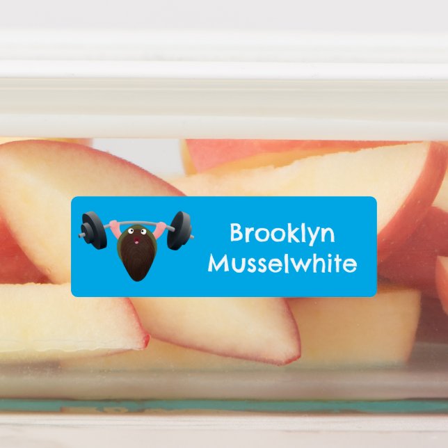 Funny mussel working out cartoon personalized (Affixed)