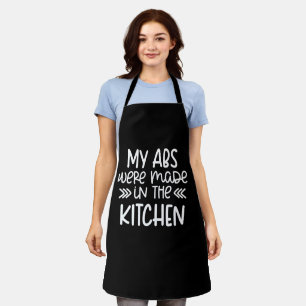 Funny My Abs Made in Kitchen  Personalized Black Apron