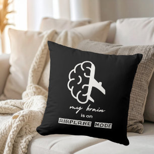 Funny My Brain is on Airplane Mode Coworker Simple Throw Pillow
