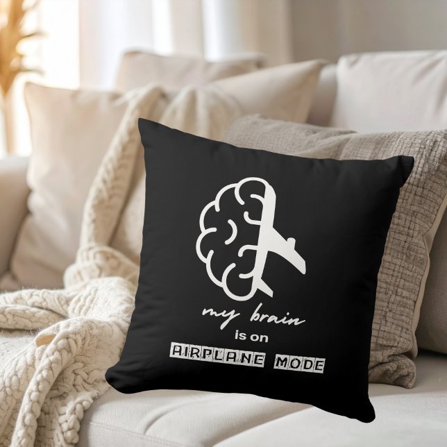 Funny My Brain is on Airplane Mode Coworker Simple Throw Pillow (Creator Uploaded)