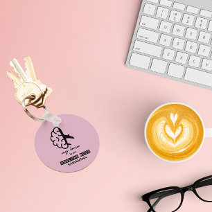 Funny My Brain is on Airplane Mode Coworker Travel Keychain