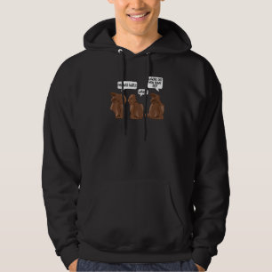 Funny My Butt Hurts Bunny Apparel Chocolate Easter Hoodie