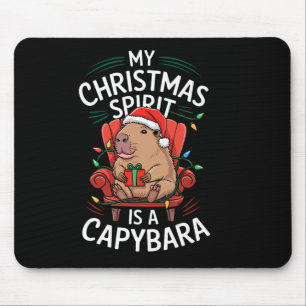 Funny My Christmas Spirit Capybara Matching Ugly M Mouse Pad