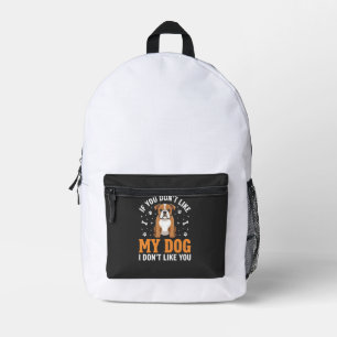 Funny My Dog Bulldog Quote Printed Backpack