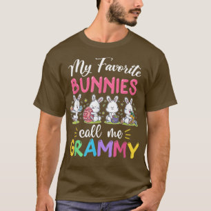 Funny My Favourite Bunnies Call Me Grammy Easter M T-Shirt
