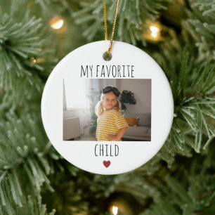 Funny My Favourite Child 2 Photo Custom Ceramic Ornament