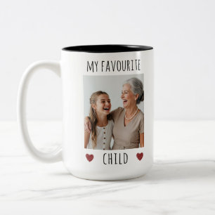 Funny My Favourite Child 2 Photo Custom Two-Tone Coffee Mug