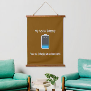 Funny My Social Battery Is Low - Introvert Hanging Tapestry