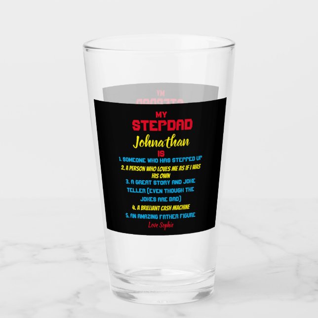 Funny My Stepdad Quote Glass (Front)