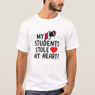 Funny My Students Stole My Heart Teacher Christmas T-Shirt