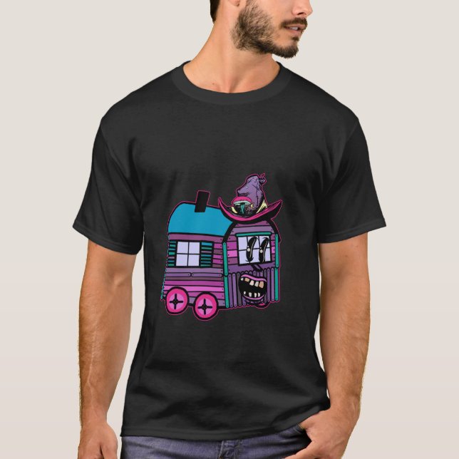 Funny Mystical Halloween Construction Truck Ghost  T-Shirt (Front)