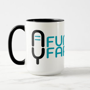 Funny N Farbsy Microphone Logo &amp; Wordmark Mug