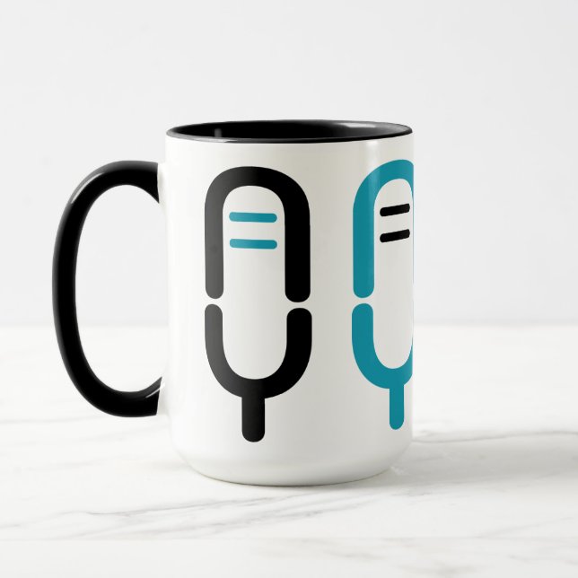 Funny N Farbsy Microphone Logo Wrap Coffee Mug (Left)