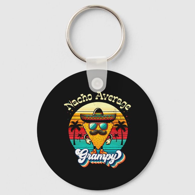 Funny Nacho Average Grampy Grandpa Cinco De Mayo M Keychain (Front)