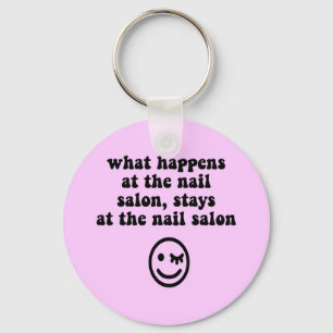 Funny nail salon keychain