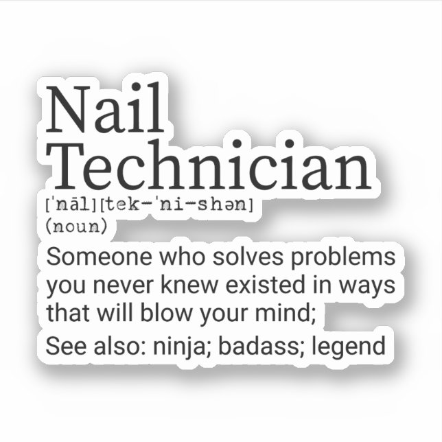 Funny Nail Tech Definition, Nail Technician Gifts (Front)