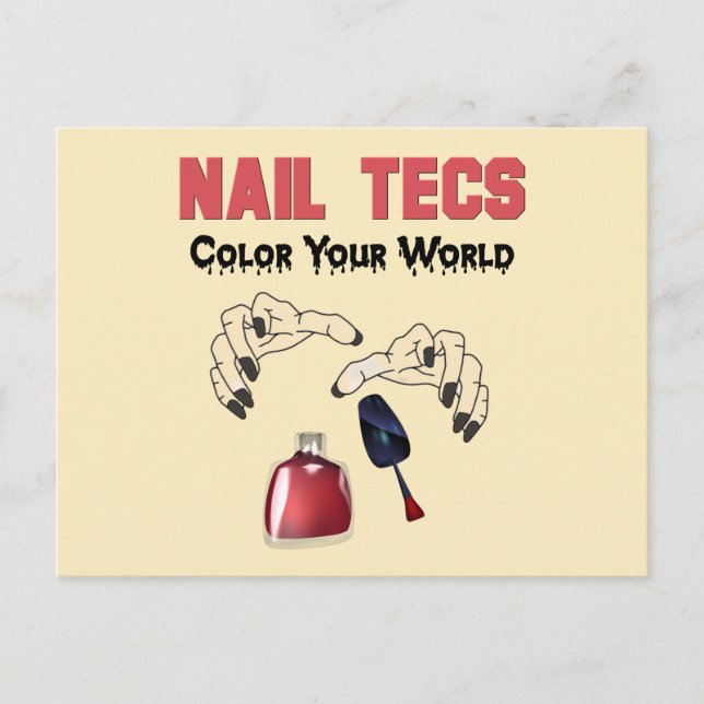 Funny Nail Tech Postcard (Front)
