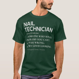 Funny Nail Technician Definition Nail Tech T-Shirt