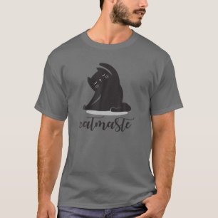 Funny Namaste Cat Yoga Poses Buddha Flower Symbol T-Shirt