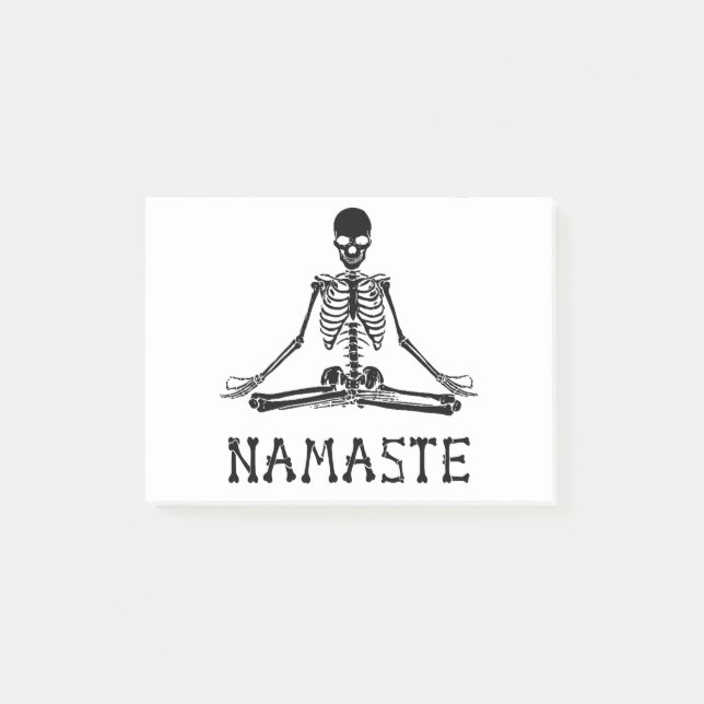 Funny Namaste Skeleton Yoga Skull Halloween Tee Post-it Notes (Front)