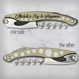 Funny name corkscrew, key to happiness corkscrew