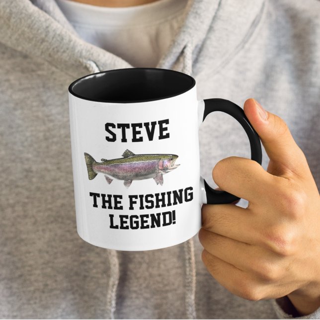 Funny Name Fishing Legend Rainbow Trout Sports Mug (Creator Uploaded)